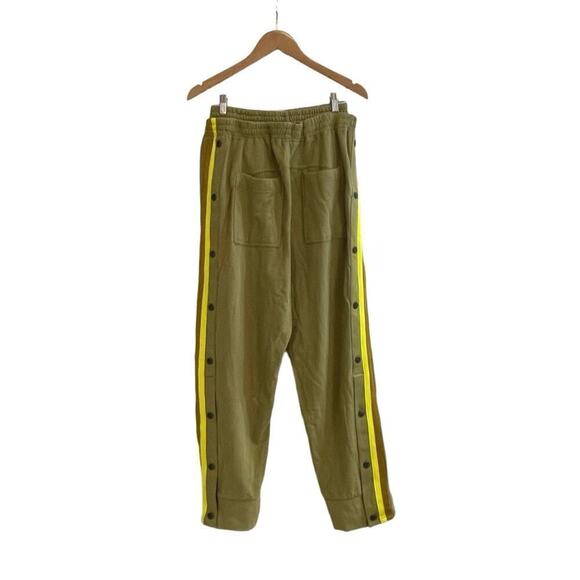 Free People Movement Large Baby Got Track Snap Pants in Olive with Yellow Stripe - Picture 7 of 12